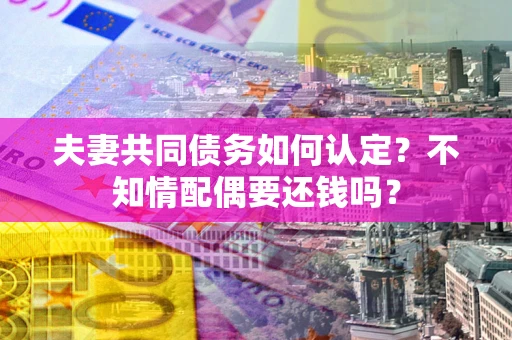 武汉夫妻共同债务如何认定？不知情配偶要还钱吗？