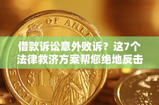 武汉借款诉讼意外败诉？这7个法律救济方案帮您绝地反击！