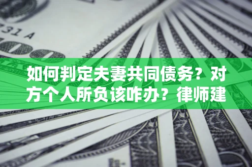 武汉如何判定夫妻共同债务？对方个人所负该咋办？律师建议